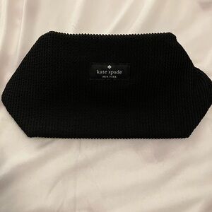 NWOT: kate spade black textured knit clutch